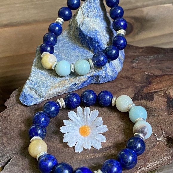 Lapis lazuli with Amazonite Bracelet - Picture 7 of 7